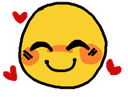 Blushing hearts Emoji